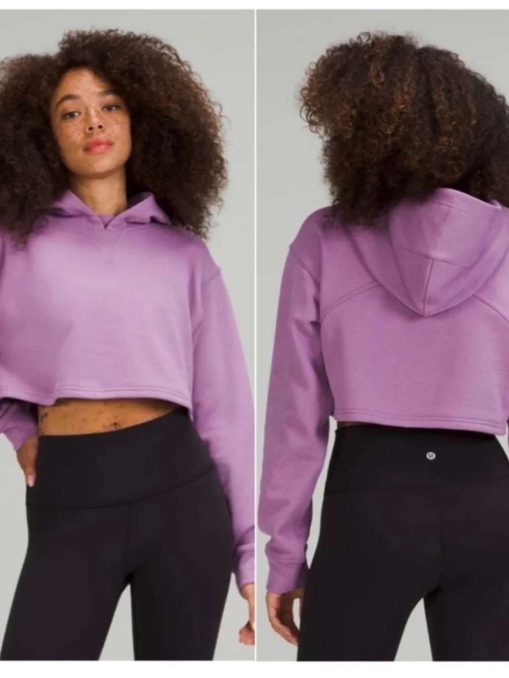 Lululemon All Yours Cropped Hoodie in Wisteria Purple